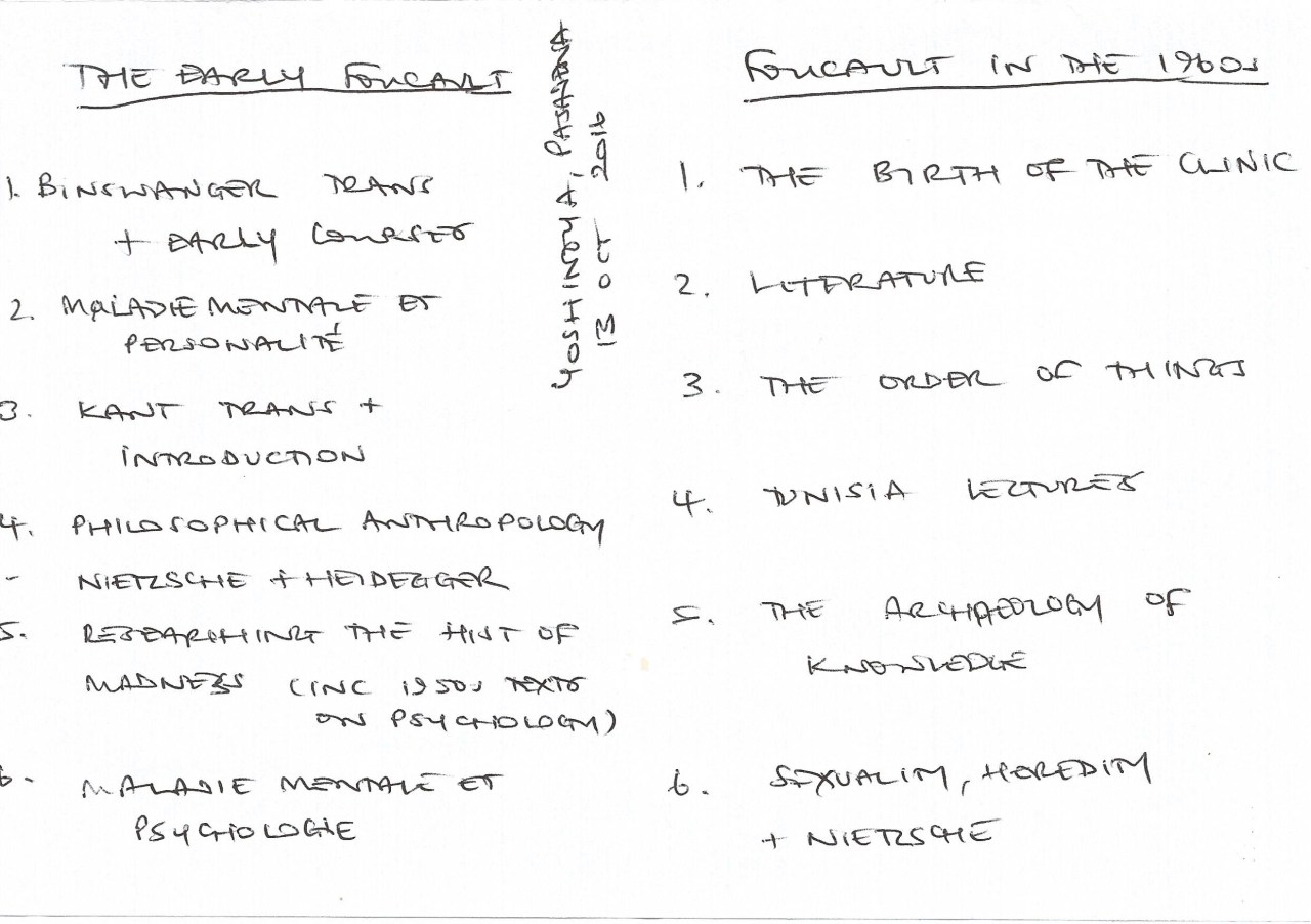 The Early Foucault-Foucault in the 1960s